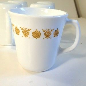 Replacements Vintage Corning USA Coffee Cup Mug Butterfly Gold Flowers  EACH